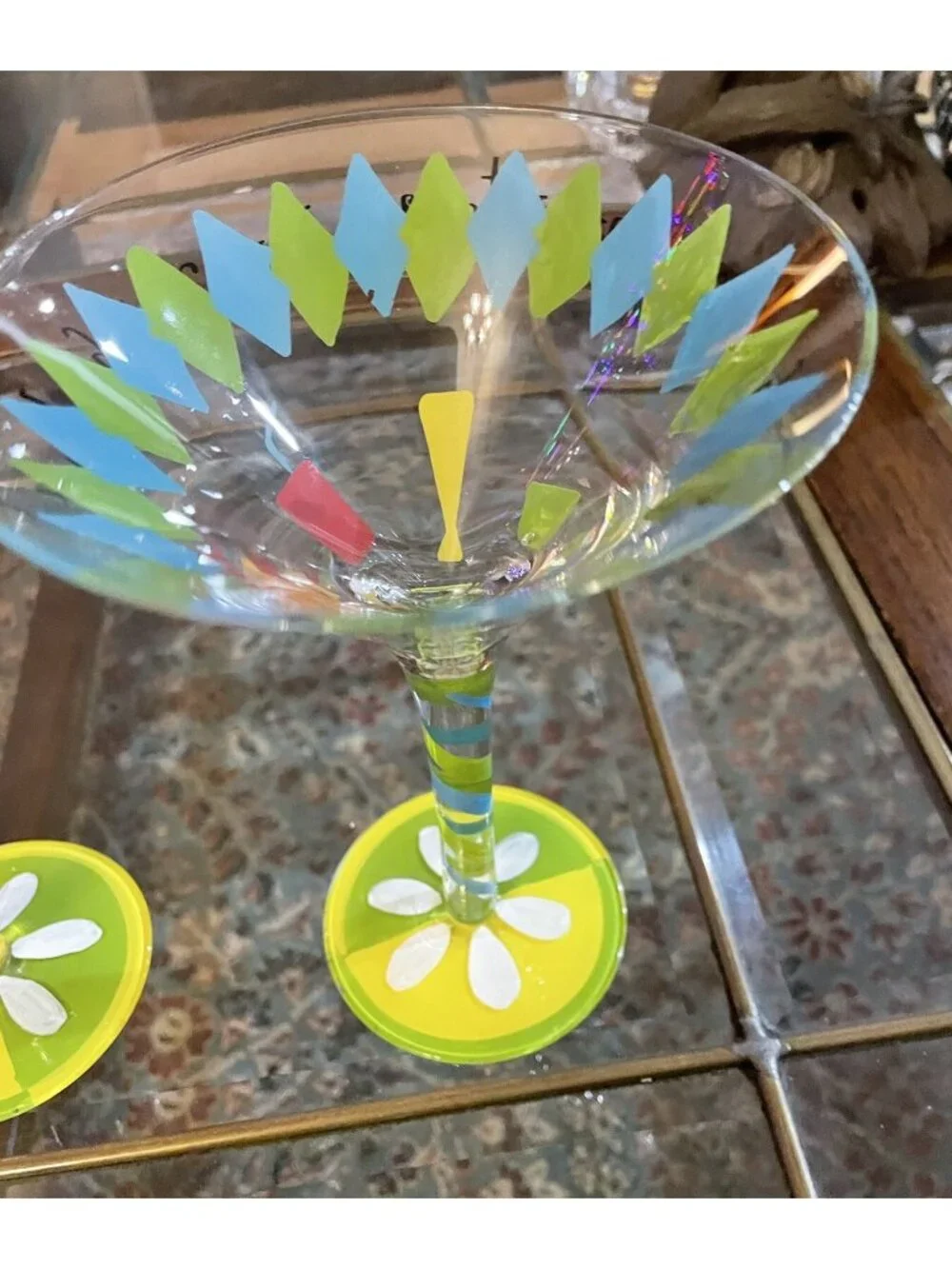 Margarita-MARTINI-BARWARE-TOP SHELF - WITH A TWIST (2)  HAND PAINTED